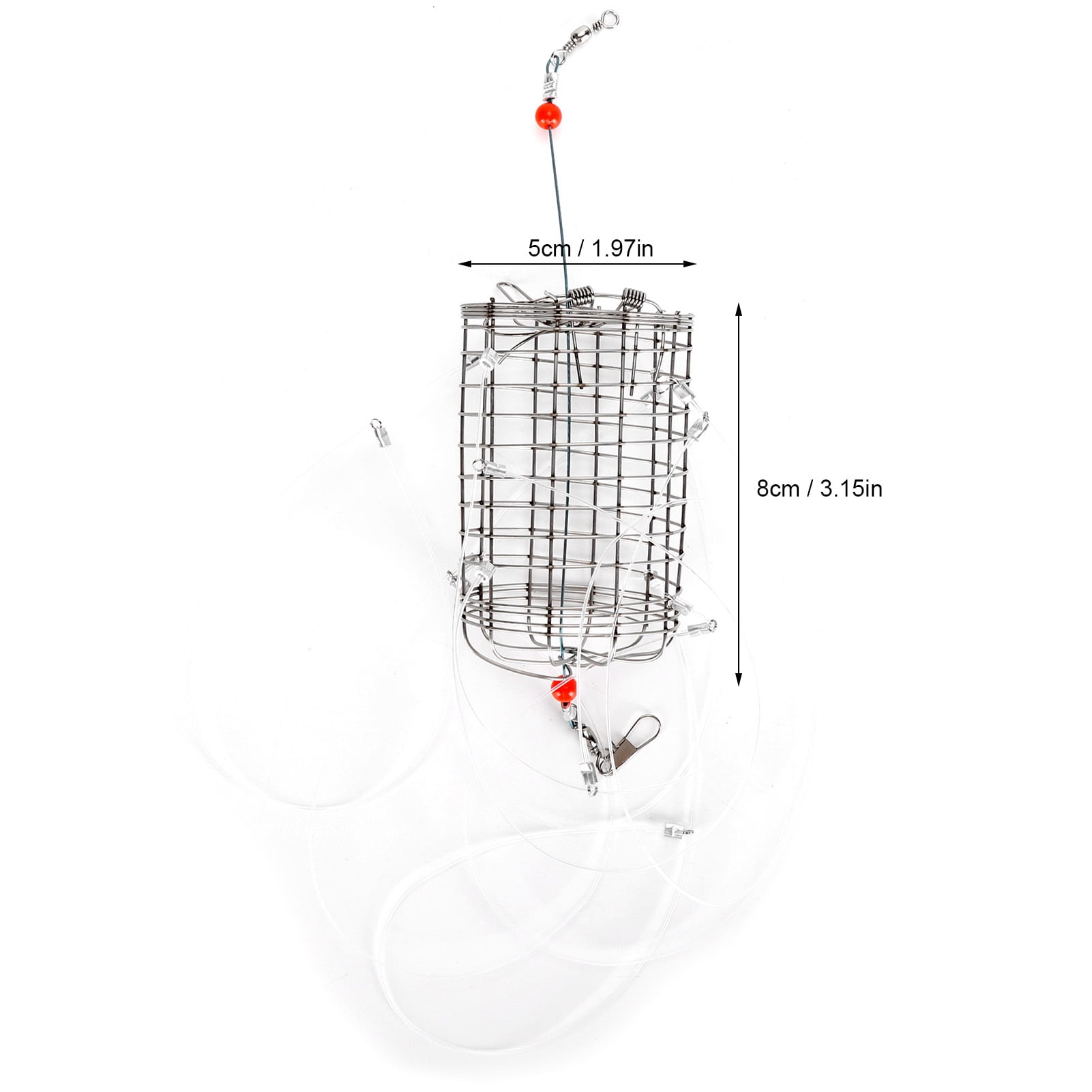Piège à Crabes En Acier Inoxydable - 8 Anneaux, Fil Nylon, Nœud Coulissant, Pour Rivière Et Plage