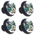 thumbnail image 2 of 4 Pcs Chinese Painting Flower Knobs for Kitchen Cabinet Cupboard Dresser Bookcase Drawer Pulls Handles Round Home Decor, 2 of 8
