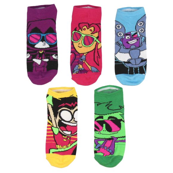 Teen Titans Go! To The Movies Cool Character Ankle Socks 5 PK for Men and Women