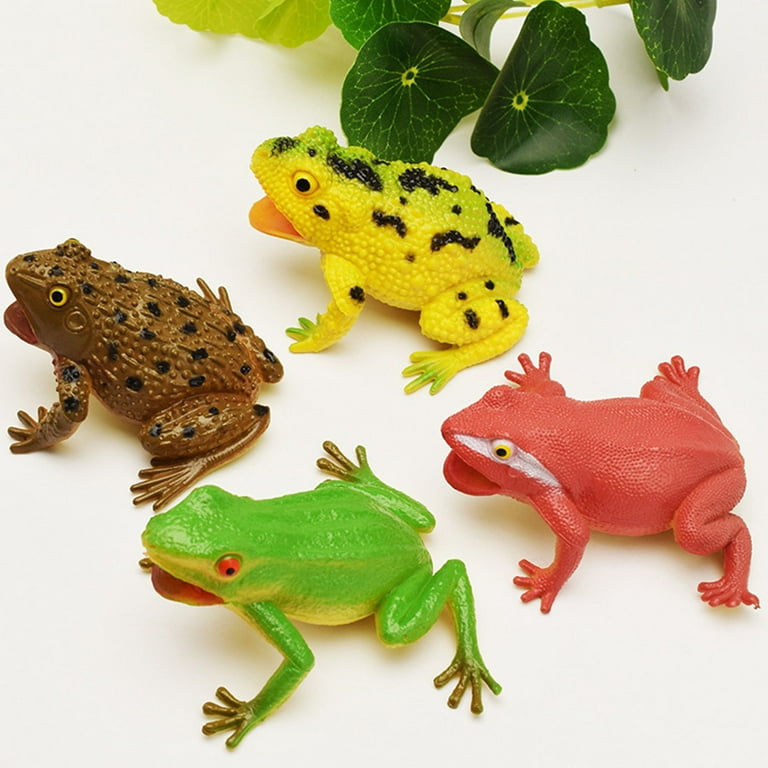 Simulation Frog Toy Frogs Figurines Vinyl Decorative Grave Flower Pots  Child Halloween 8 Pcs