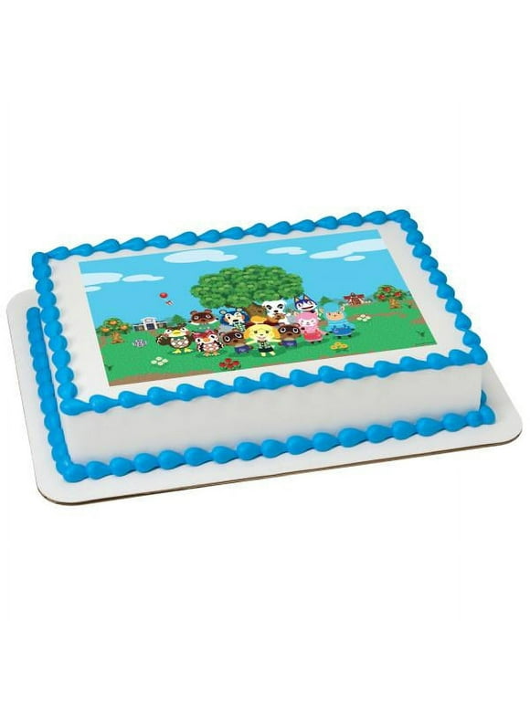 Animal Crossing Let's Hang Out Edible Cake Topper Image