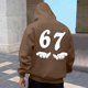 thumbnail image 1 of MHFRRA Sudadera con Capucha Estampada, Suave y Holgada, Ideal para Uso Informal y Actividades Al Aire Libre, con Tejido y Diseño Cómodos Café, 1 of 6