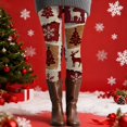 thumbnail image 6 of Gyexs Womens Christmas Leggings Funny Santa Reindeer Lined Tights Soft Cozy Pajamas Pants Women's Fashion #14 Red & Size M, 6 of 6