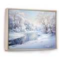 thumbnail image 2 of Designart "Frosty River Serenity IV" Snow Floater Framed Canvas Wall Art, 2 of 5