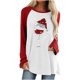 thumbnail image 1 of Camiseta de manga larga suelta con cuello redondo y copa de vino tinto con estampado navideño para mujer Fridja FKASFK1542, 1 of 4