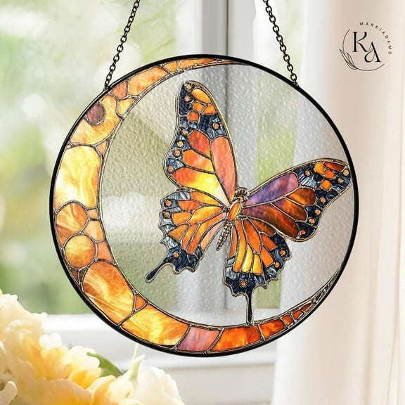Butterfly Suncatcher, Glass-Effect Window Hanging, Boho Decor