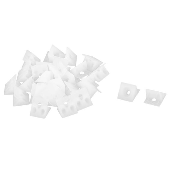 Home Accessory Plastic Furniture Angle Fixing Support Bracket Plates White 30pcs