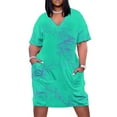 thumbnail image 1 of Vestido holgado con bolsillos, color turquesa, agua, azul, olas del océano, reflujo y mareas, vestido de lujo de moda para mujer, mono de verano para mujer, 1 of 7