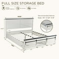 thumbnail image 5 of T4TREAM Farmhouse White Full Size Platform Bed Frame with Headboard and 3 Barn Door Storage Cabinets, No Box Spring Needed, Mattress Not Included, 5 of 6