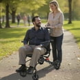 thumbnail image 4 of Fompes Lightweight Wheelchairs for Adults Transport Chair Foldable Portable Folding Travel Wheel Chairs with Support 220lbs Hand Push Mobility Scooter with Pull Bar for Seniors Adults, 4 of 18
