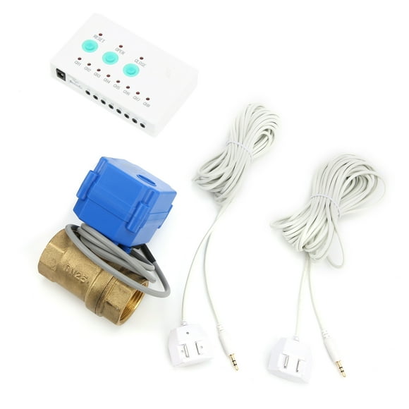 DN25 Valve Sensor, Water Leaking Detection Kit Operation Simple Overflow Protection Detector Water Leaking Sensor For Hospitals For Factories US Plug