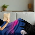 thumbnail image 3 of Aurora Forest Soft Flannel Fleece Throw Blanket, Aurora Borealis over Woodland Silhouette Graphic, Cozy Plush for Indoor and Outdoor Use, 70" x 90", Royal Blue Multicolor, by Ambesonne, 3 of 5