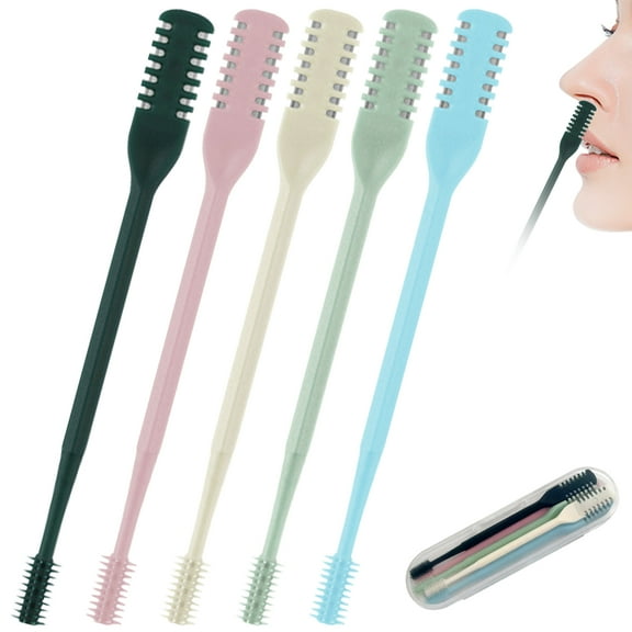 Vauban Nose hair knife upgrade double-sided 2-in-1 nose hair knife soft cleaning brush/nose hair trimmer for women and men 360° nostril hair removal tool