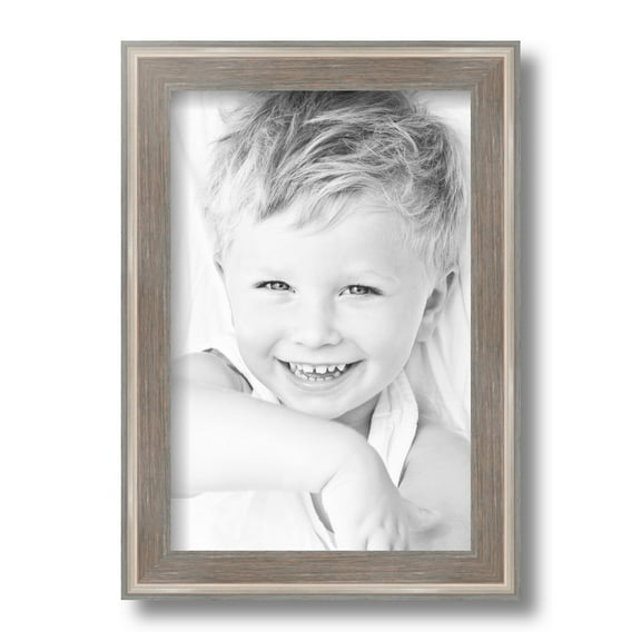 ArtToFrames 8" x 12" Contrast Light Grey Picture Frame, 8x12 inch Gray Wood Poster Frame (WOM-4929)