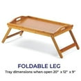 Bamboo Lap Tray Folding Legs Carrying Handles Holds Breakfast, Meals, Laptop Bed, Sofa
