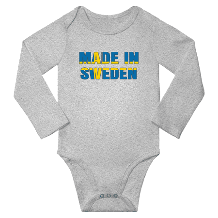 

Made In Sweden Baby Long Sleeve Clothing Bodysuits (Gray 24 Months)