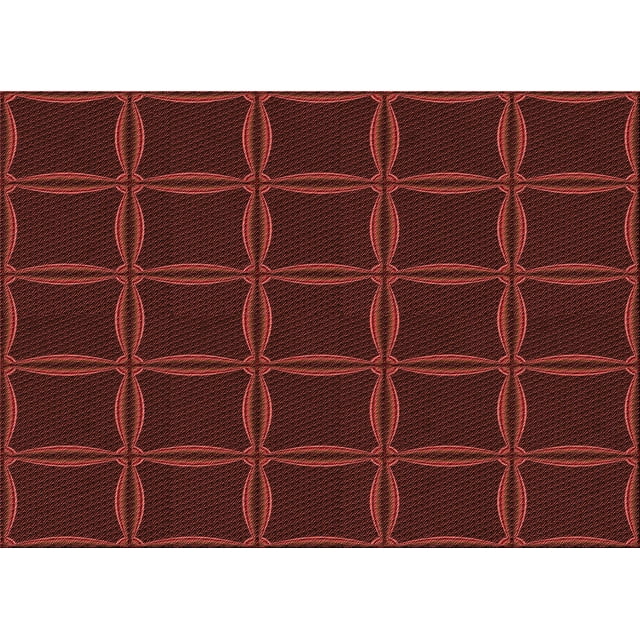 Ahgly Company Tapis d'Intérieur Rectangulaires Transitionnels Rouges Lavables à la Machine, 8 Pieds x 10 Pieds