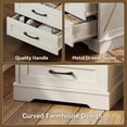 thumbnail image 6 of Farmhouse Nightstand, Bedside Table with Charging Station and USB, End Table with 2 Drawers, Night Stand for Bedroom, Dark Walnut & White, 6 of 7