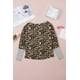 thumbnail image 2 of ABPHQTO Top de manga larga con patchwork a rayas de leopardo para mujer, 2 of 5