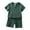 Green, variant on Toddler Kids Baby Boys Girls 2 Piece Outfits Short Sleeve Cotton Linen Tops and Shorts Set Casual Summer Clothes