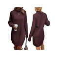 thumbnail image 4 of xiaxaixu Robe Mini d'Automne pour Femmes à Manches Longues Col Roulé Couleur Unie Robe Tricotée Robe Chandail Décontractée, 4 of 7