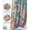thumbnail image 3 of Easter Blackout Curtains for Bedroom Living Room Darkening Curtains 54 Inch Long Spring Colorful Eggs Flower Leaf Plant Beige Short Curtain for Small Window Treatment Grommet Drapes 52"x54"x2, 3 of 9