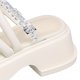 thumbnail image 4 of Sandalias de plataforma para mujer, sandalias informales de tacón alto con plataforma plana de verano para mujer con decoración floral para exteriores, 4 of 8