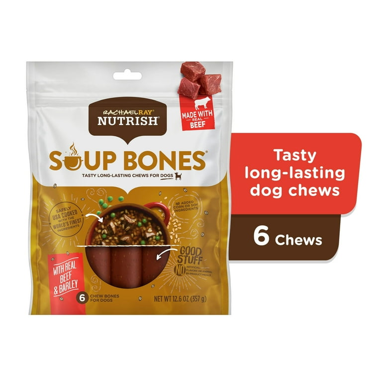 Rachael Ray Nutrish Soup Bones With Real Beef Barley 6 Dog Chews