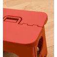 thumbnail image 3 of 9” Folding Step Stool, Non-Slip Textured Grip Surface, Foldable Space Saving Design, Carrying Handle, Holds Up to 300 Pounds(Pink), 3 of 7