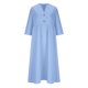 thumbnail image 4 of Vestido Largo de Manga Larga para las Mujeres Lino Suelto Bolsillo Cuarto Vestido de Manga, Vestido de Manga Larga de las Mujeres Desgaste Maxi Casual, 4 of 7