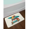 thumbnail image 2 of Vintage Car Bath Mat, Cartoon Style Automobile Rickshaw with Summer Vacation Luggage and Surfboard, Plush Bathroom Decor Mat with Non Slip Backing, 29.5" X 17.5", Multicolor, by Ambesonne, 2 of 2