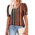 thumbnail image 5 of WIHOLL Womens Tops Vneck Puff Sleeve Buttons Summer Ladies Shirts Plus Size Blouses Dressy Casual Spring Outfits, 5 of 11