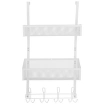 SOPOTUTU Over Door Organizer Rack White Iron Storage Shelf Simple Design for Home Bathroom Kitchen