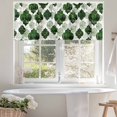 thumbnail image 4 of Deep Green Moroccan Valances for Windows Abstract Gradient Gold Green Geometric Valance Curtains Rod Pocket Bathroom Small Window Treatments for Kitchen Living Room Bedroom, 42"x12", 4 of 7