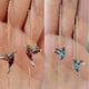 thumbnail image 2 of Pendientes de colibrí colgantes largos con forma de gota de pájaro para mujer Dengxun unisex, 2 of 2