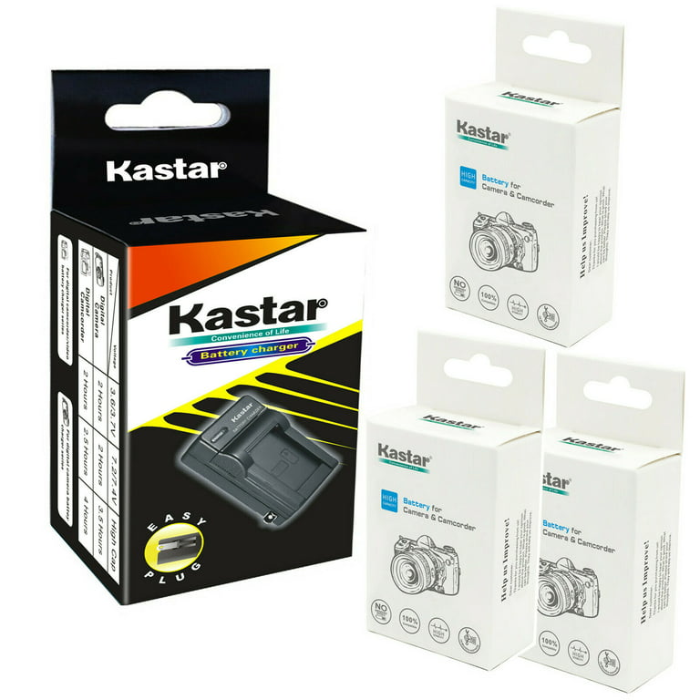 Kastar 3-Pack Battery and AC Wall Charger Replacement for Canon