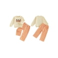 thumbnail image 2 of RUINIXCW Toddler Baby Boy Halloween Outfit Infant Baby Boy Fall Winter Clothes Ghost Holding Pumpkin Embroidery Long Sleeve Sweatshirt and Plaid Jogger Pants Set, 2 of 9