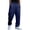 Dark Blue, variant on Men's Casual Sports Sweatpants Straight Leg Fashion Trend Solid Color Leather Label Mens Shorts Pants