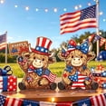 thumbnail image 6 of USA Independence Day Decorations Set of 2, Patriotic Wooden Cow Figurines for 4th of July, Red White Blue Farm Animal Wall Decor Home Party Supplies, 6 of 7