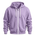 thumbnail image 2 of Mens Sweatshirt Zeliretfy Men's Windbreakers Casual Jacket Loose Solid Color Outdoor Long Sleeved Hooded Casual Jacket Windbreaker Front-Zip Jacket, 2 of 6