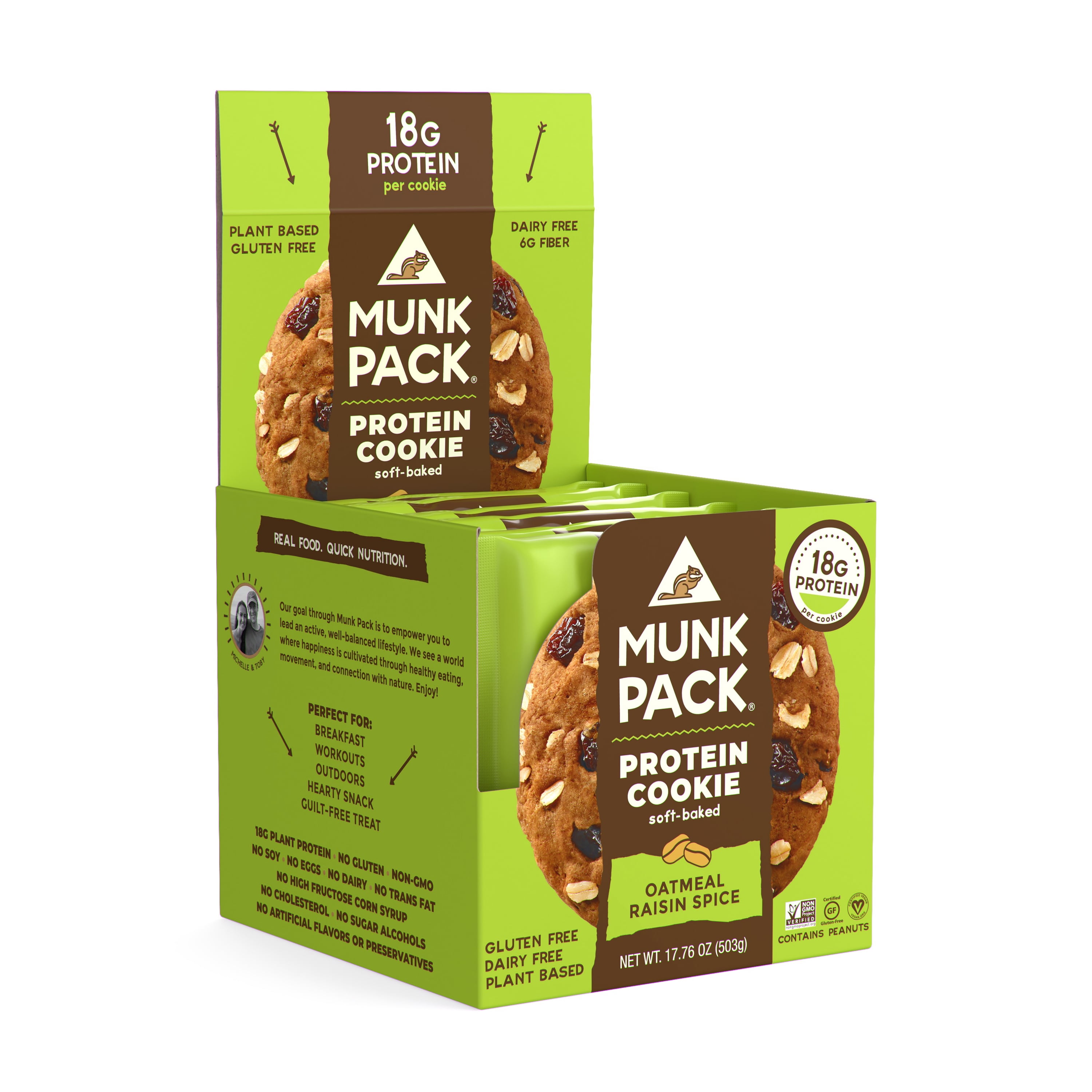 Munk Pack Protein Cookie, Oatmeal Raisin Spice, 2.96 Oz, 6 Ct Walmart