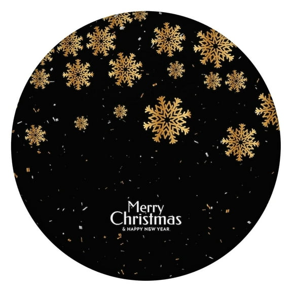 Classic Red Round Table Cover with All-Around Elastic Border, 52 Inch Christmas Themed Tablecloth for Dinner and Celebrations