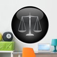 thumbnail image 1 of Scales Justice Button Silver Wall Mural Decal Sticker, Wallmonkeys Peel & Stick Vinyl Graphic (36 in H x 36 in W), 1 of 4