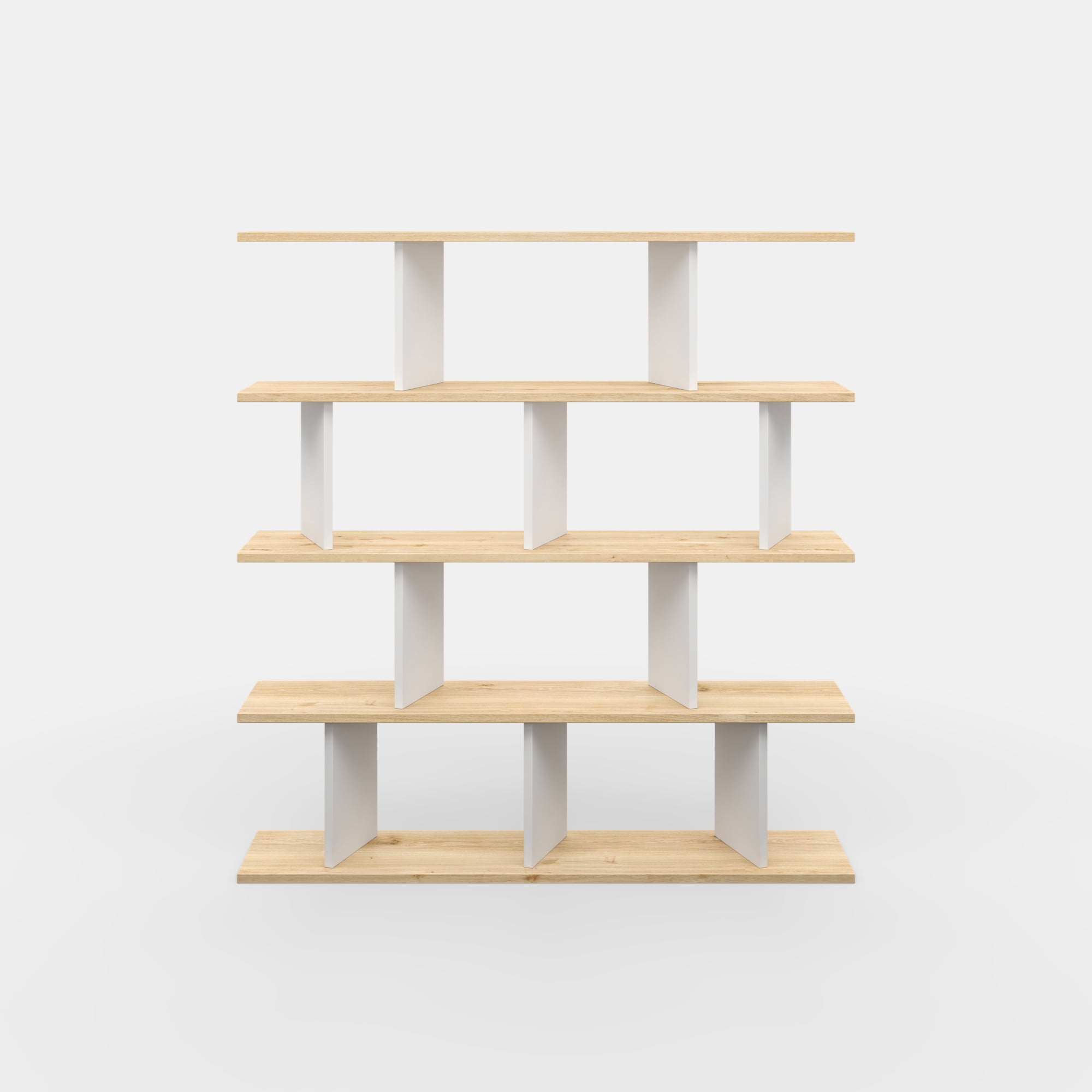 Ada Home Decor Jorin 4 Tier Bookcase, Oak/White