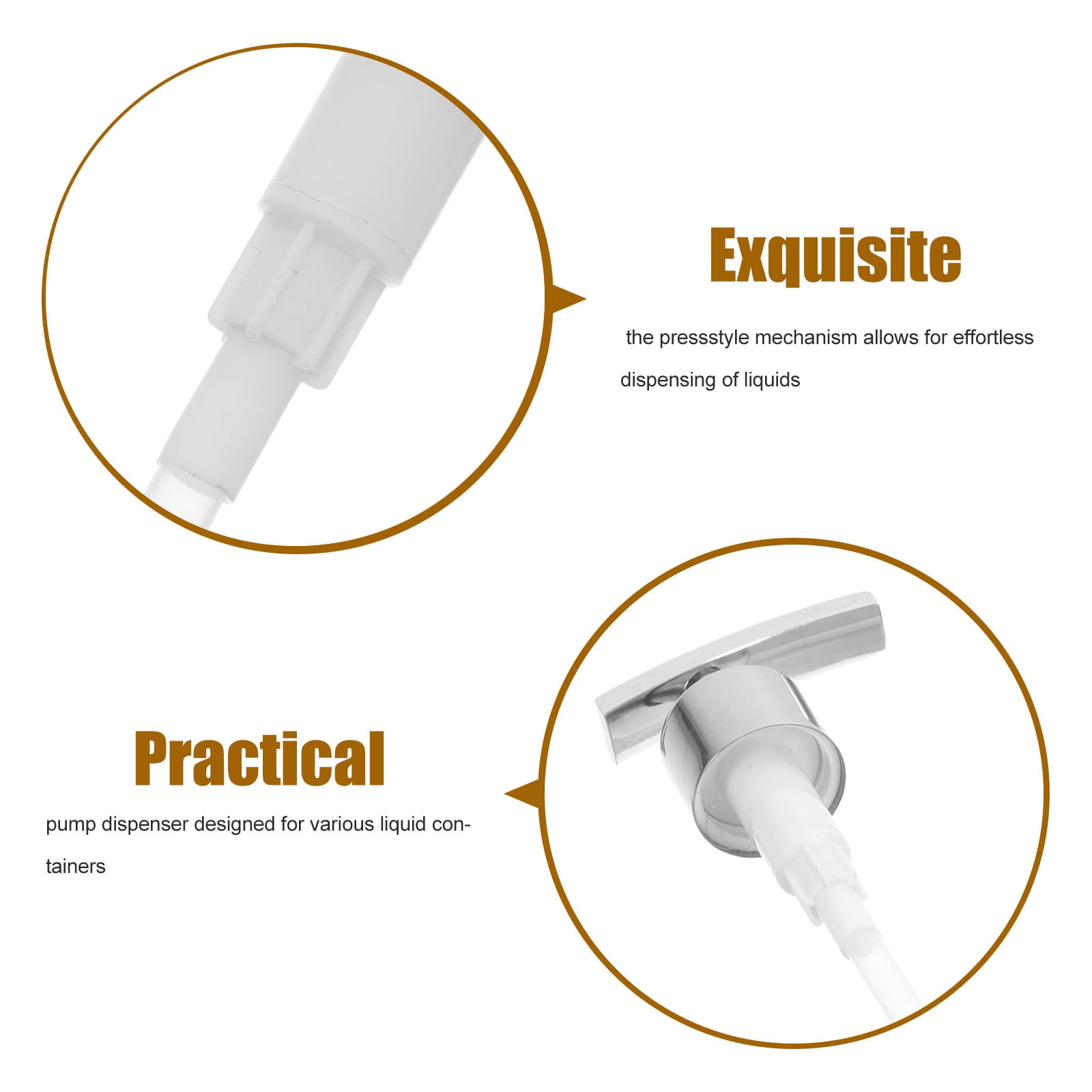 OUNONA 2-Pack Metal Pump Nozzle Replacement for Lotion and Dish Soap Bottles, and Easy to Install