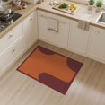 thumbnail image 2 of ODIKA 3'x5' Washable Area Rug Non-Slip, Flatweave, Easy Care Burnt Orange Geometric Contrast Design Elegant Rectangular Shape with Bold Curves for Hallway, Laundry Room, 2 of 7