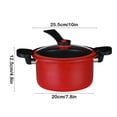 thumbnail image 2 of Darzheoy Nonstick Ceramic Coated Sauce Pan with Lid, Crock Pot with Twist & Lock Handles, Micro Pressure Cooker Versatile Cookware for Stovetops, Easy to Clean, 2 of 6