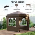 thumbnail image 4 of Outsunny 6.6'x6.6' Pop Up Canopy Tent with Sidewalls, Brown, 4 of 10