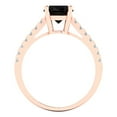 thumbnail image 4 of Solitaire with Accents Engagement Ring for Women - 2.21ct Natural Onyx in 14K Rose Gold Promise Ring, 4 of 6