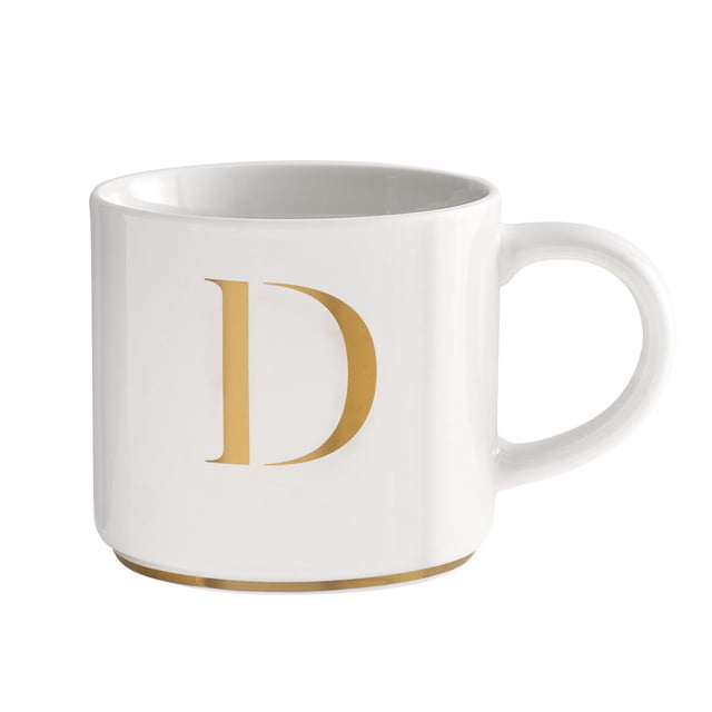 Taza para Café de Iniciales Oro de 500ml LuckyLy, Letra A dorado 500 ml